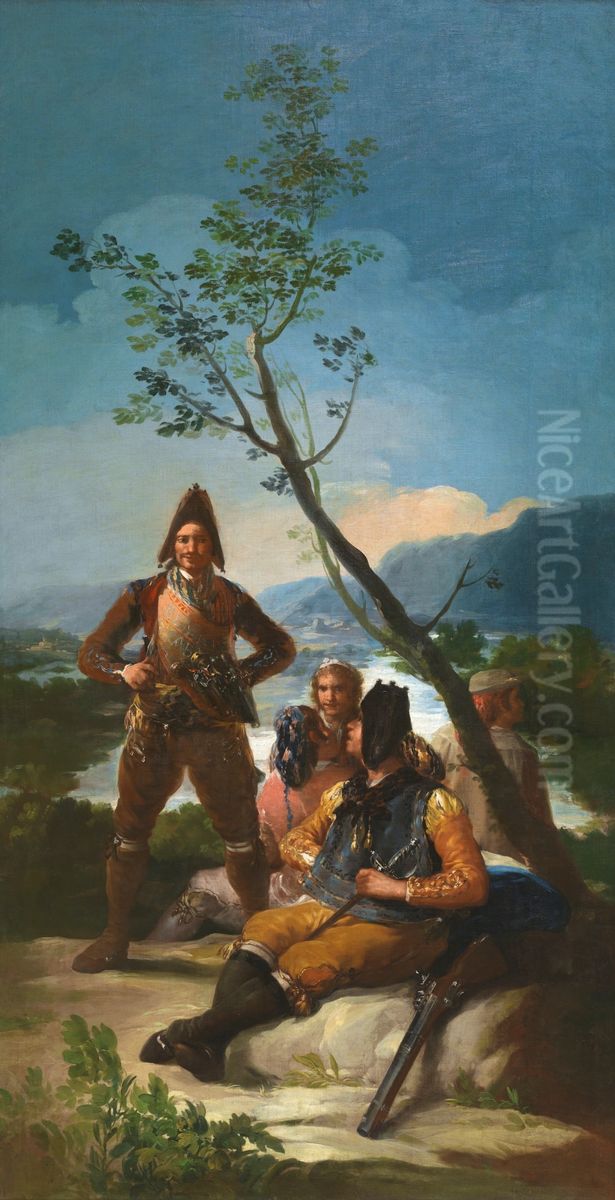 the tobacco guards Oil Painting by Francisco Goya Fuendetodos