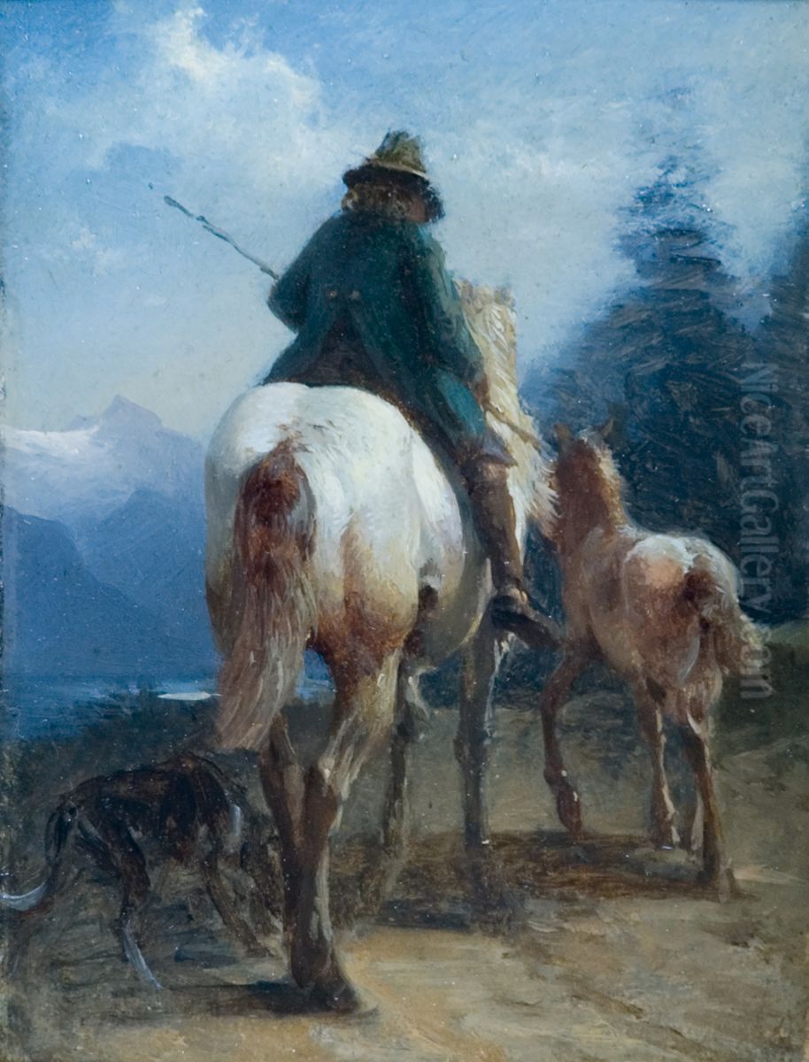 Die Heimkehr Oil Painting by Friedrich Gauermann