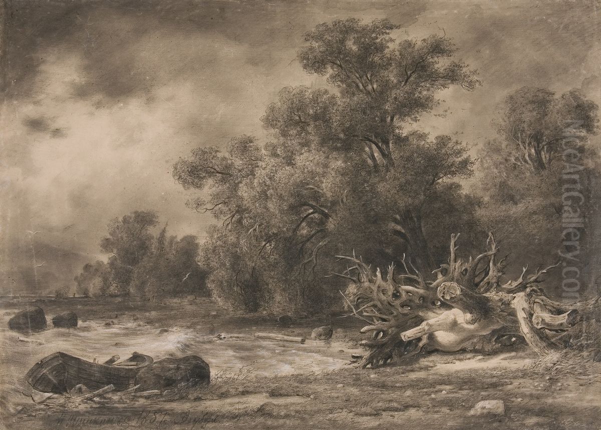 Oaks near Sestroretsk Oil Painting by Ivan Shishkin