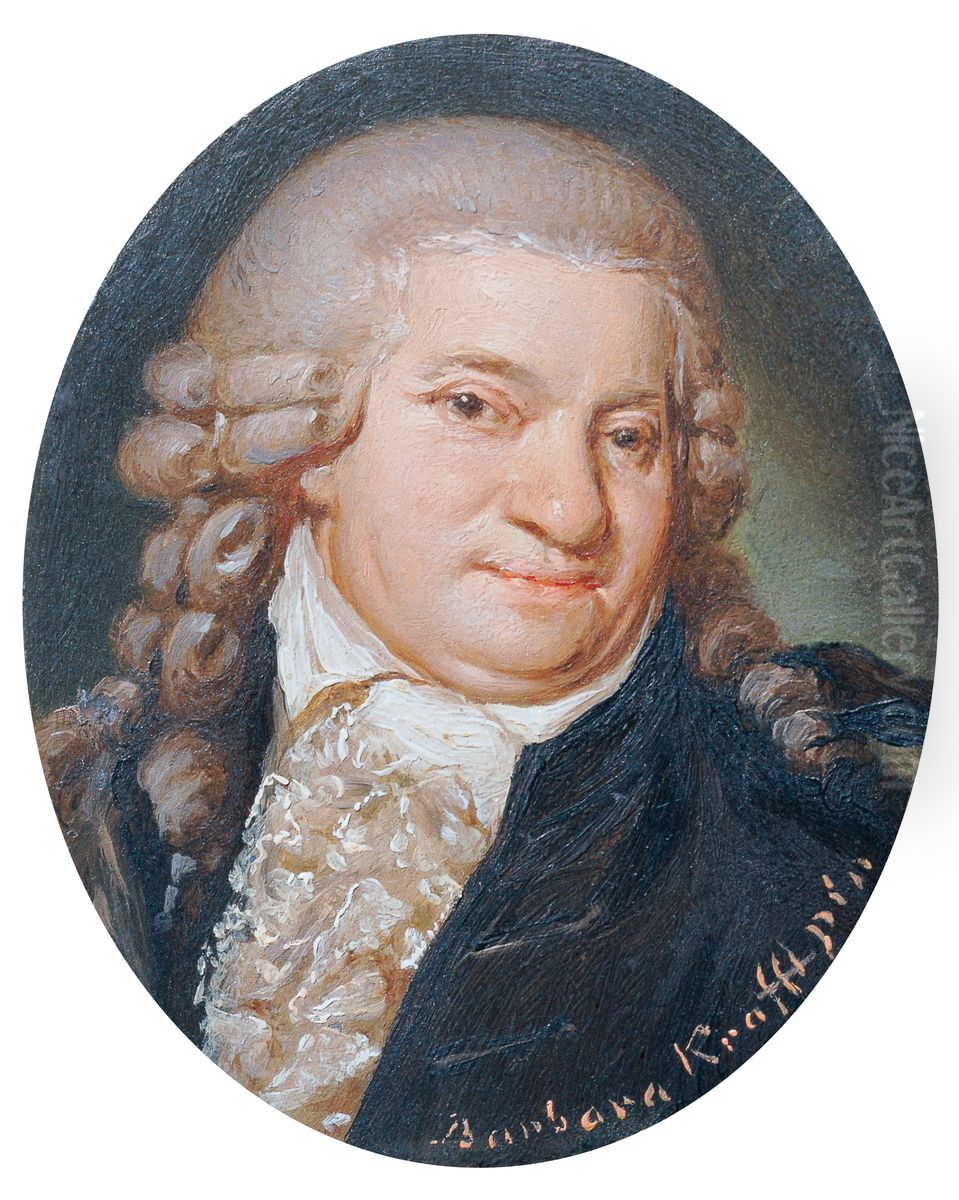 Oval portrait of a Man Oil Painting by Barbara Krafft