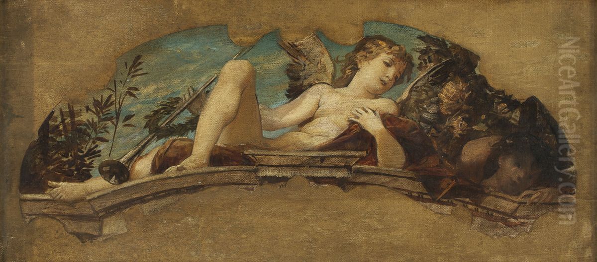 Lunettenentwurf fur das Stadttheater von Rijeka Oil Painting by Ernst Klimt