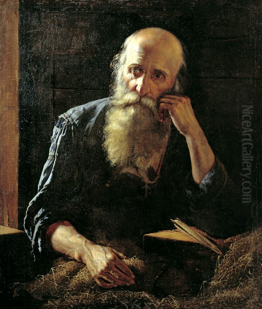 Fisherman, braiding network Oil Painting by Rostislav Felitsin