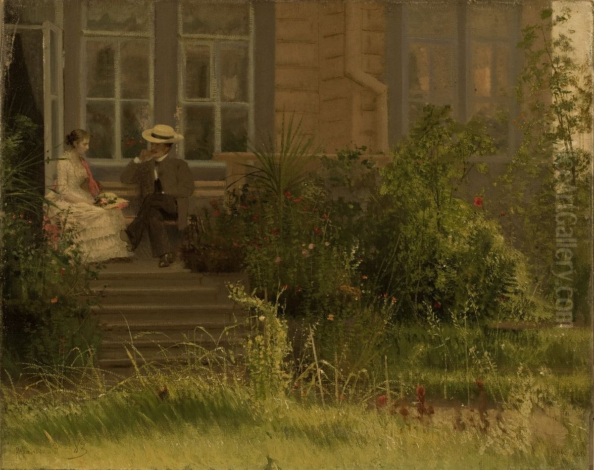 In the country. Siverskaya Oil Painting by Ivan Kramskoi