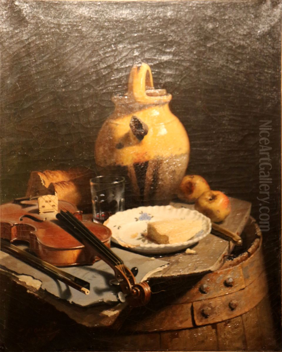 Dejeuner du violoneux Oil Painting by Toussaint Roussy