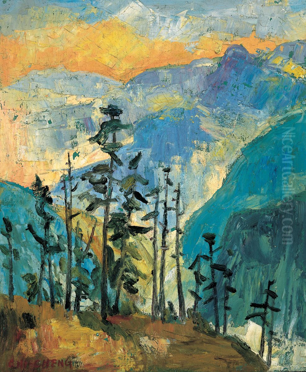 Colorful Clouds amidst Guanyuan Oil Painting by Lu, Gi-Zen