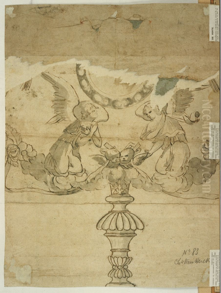 Ebauche d'un ostensoir Oil Painting by unknown