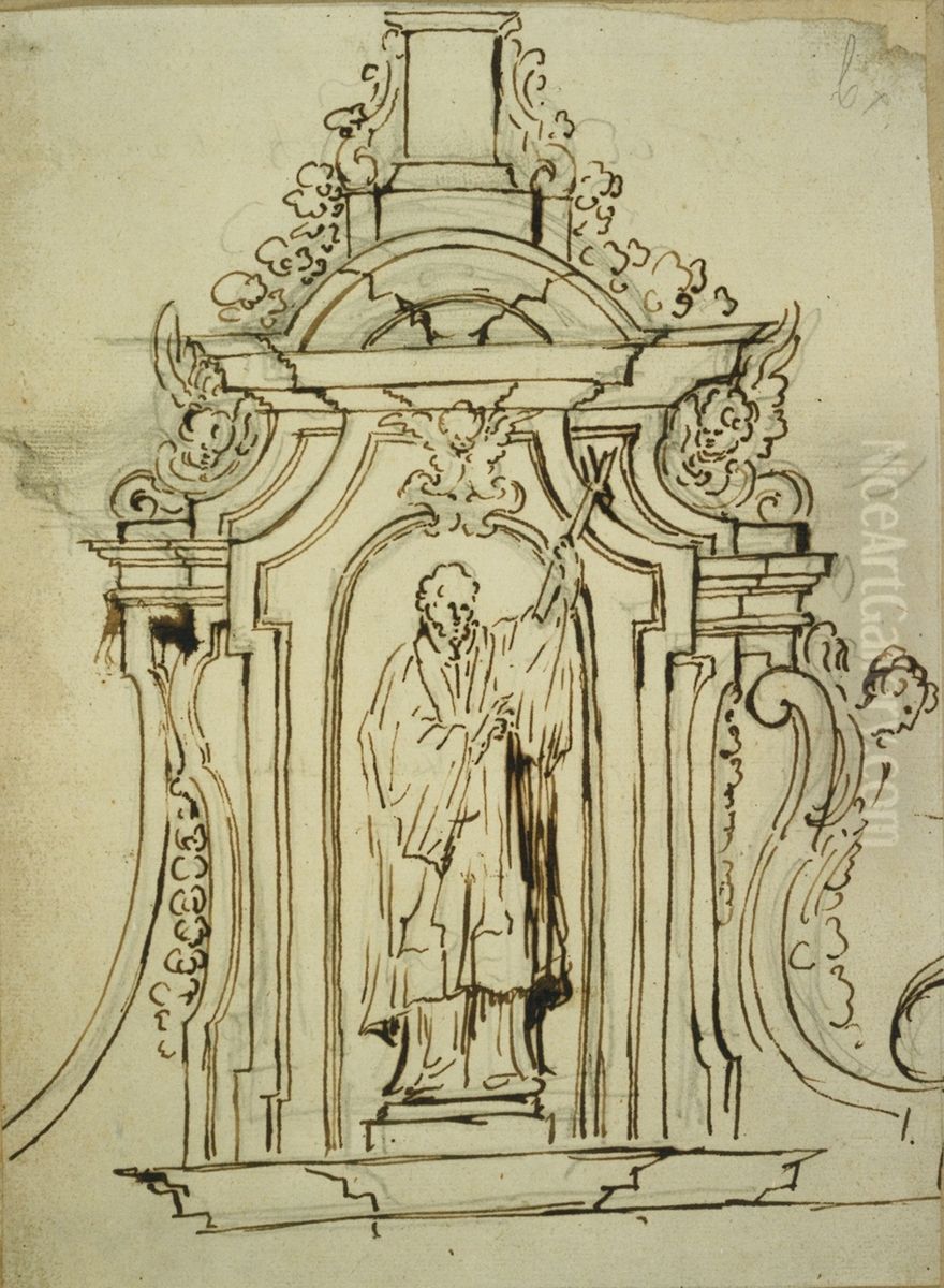 Ebauche d'un couronnement d'autel Oil Painting by Pieter Scheemaeckers