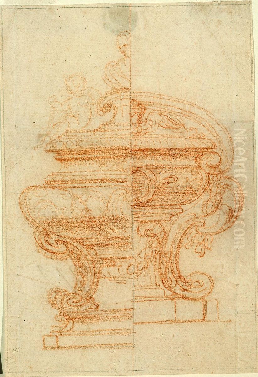 Ontwerp voor een reliekschrijn in de vorm van een tombe Oil Painting by Michiel van der Voort (I)