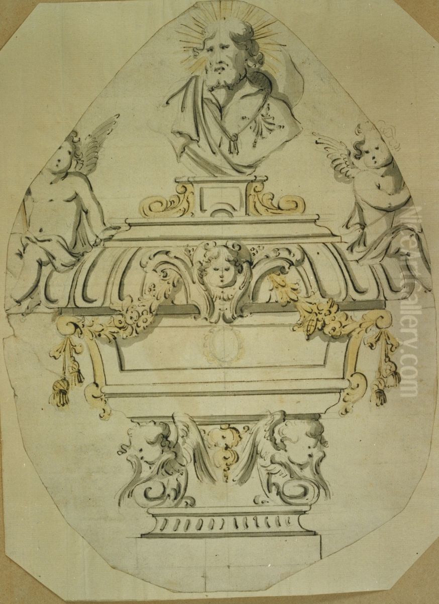 Reliquiensarkophag mit Bild des heiligen Jacobus Oil Painting by Willem Ignatius Kerricx