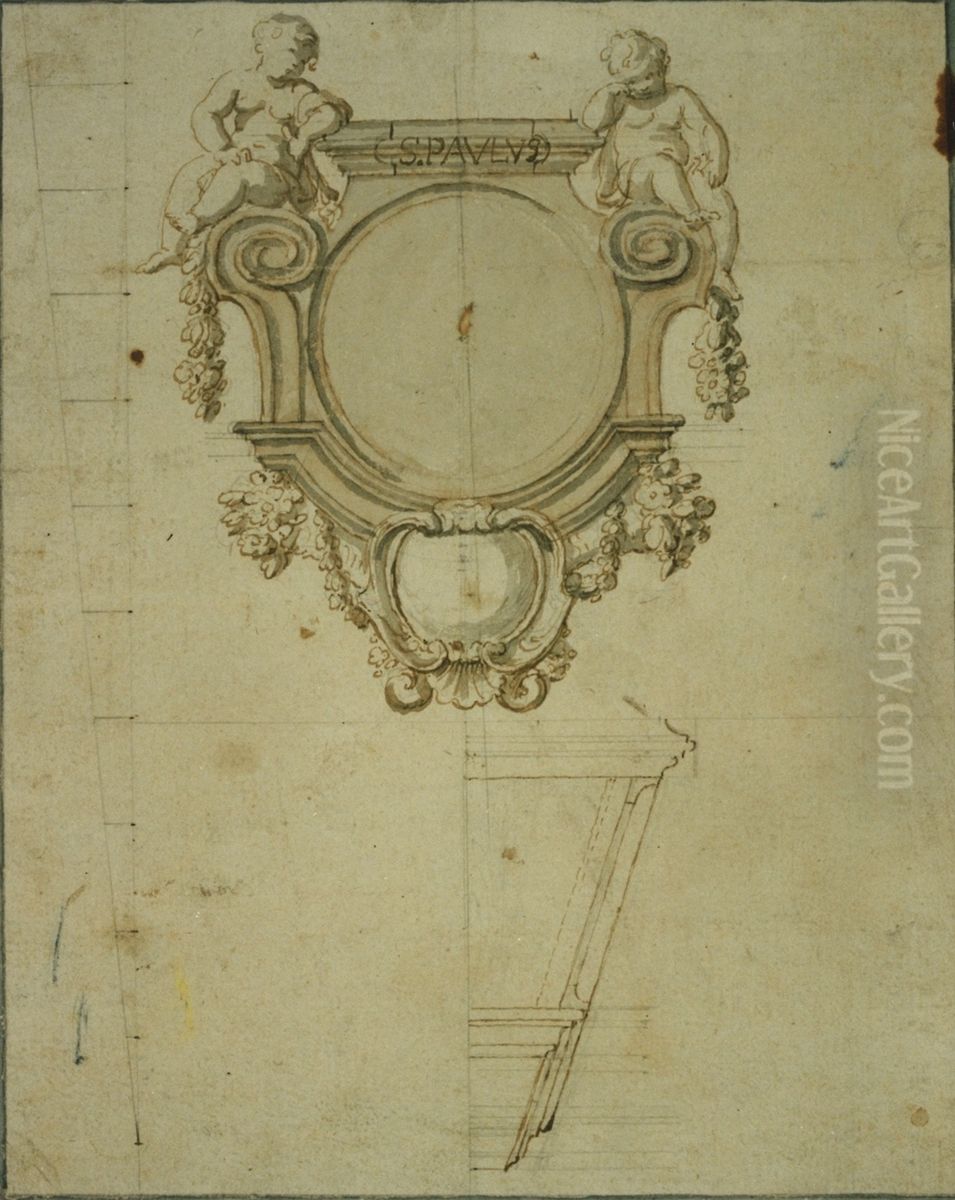 Ontwerp voor een console voor een beeld van de heilige Paulus Oil Painting by Jan Pieter van Baurscheit the Elder