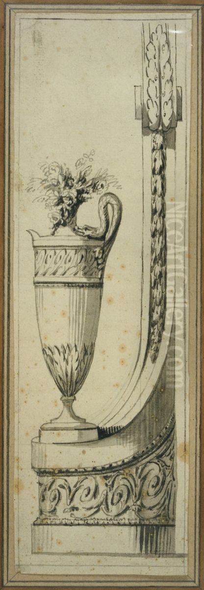 Vaas voor trappaal Oil Painting by unknown