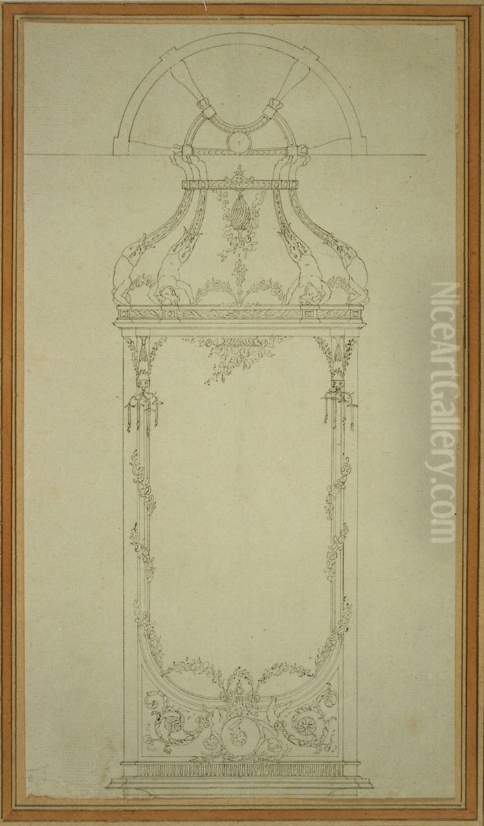 Consoletafel met spiegel Oil Painting by unknown