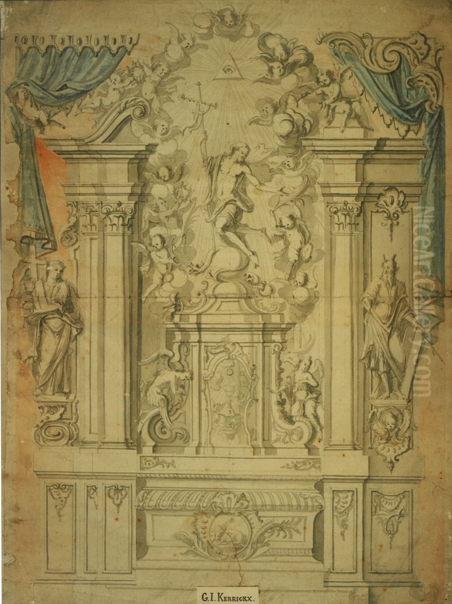 Entwurf fur einen Altar Oil Painting by Willem Ignatius Kerricx