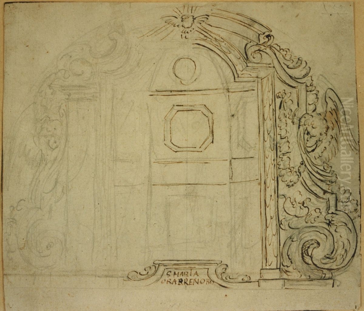 Ebauche pour un trone d'une statue de la Sainte Vierge Oil Painting by Pieter Scheemaeckers