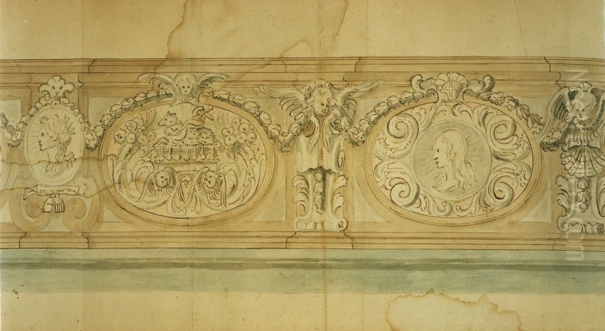 Ebauche d'un banc de communion Oil Painting by Willem Ignatius Kerricx