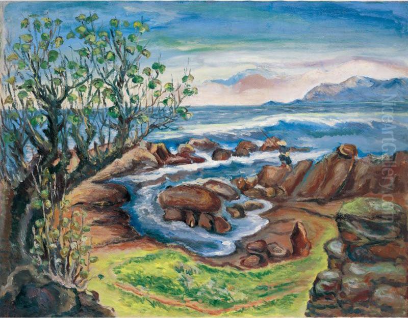 Maobitou Cape (the Sound Of The Waves) Oil Painting by Ch'En Ch'Eng-Po Chen Chengbo