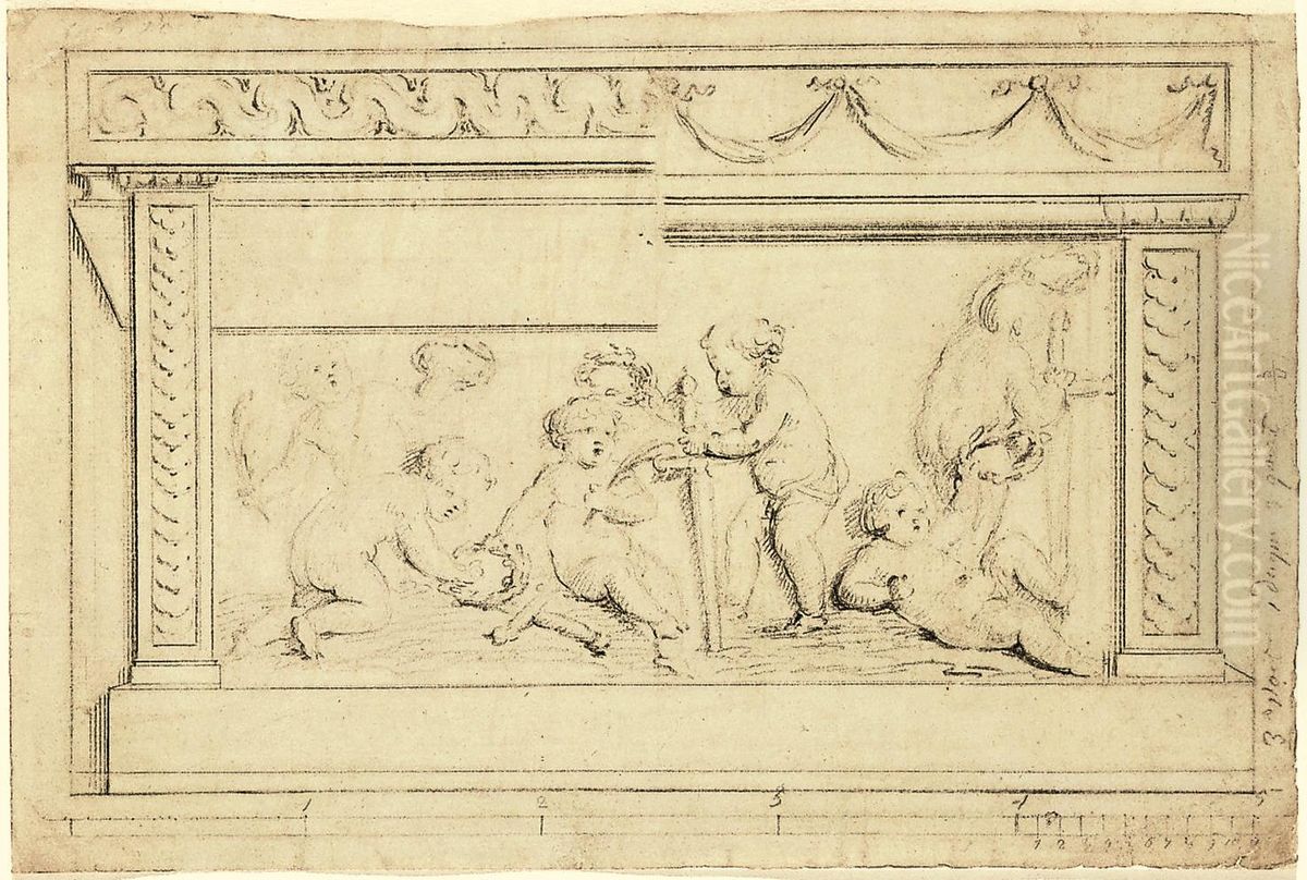 Entwurf fur eine dekorative Tafel (Kamineinfassung?) Oil Painting by Jan Frans van Geel