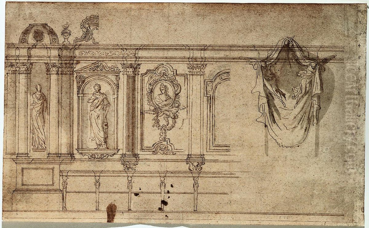 Design for the former choir pews of St Michael's Church in Ghent Oil Painting by Michiel van der Voort (I)