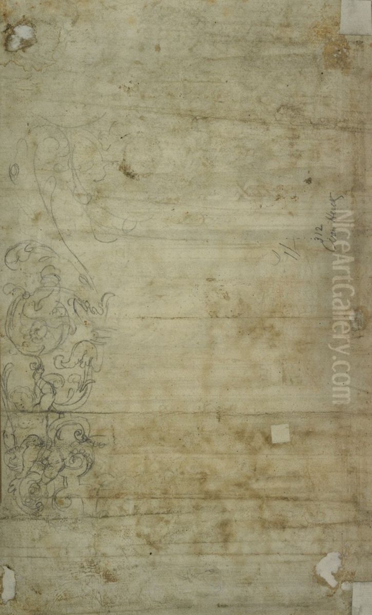 Pencil sketch of an ornamental element Oil Painting by unknown