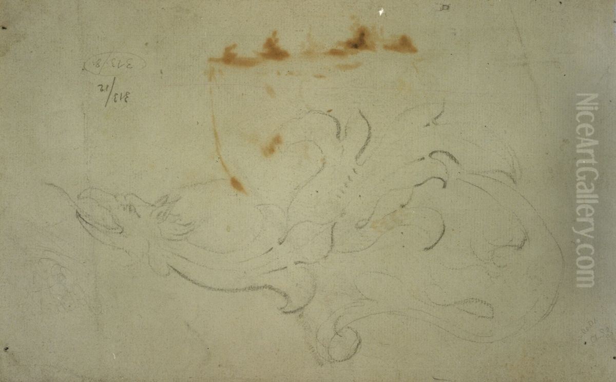 Schets van een draak Oil Painting by unknown