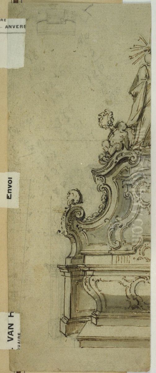 Linkerhelft van een rococo-altaar Oil Painting by Theodoor Verhaegen