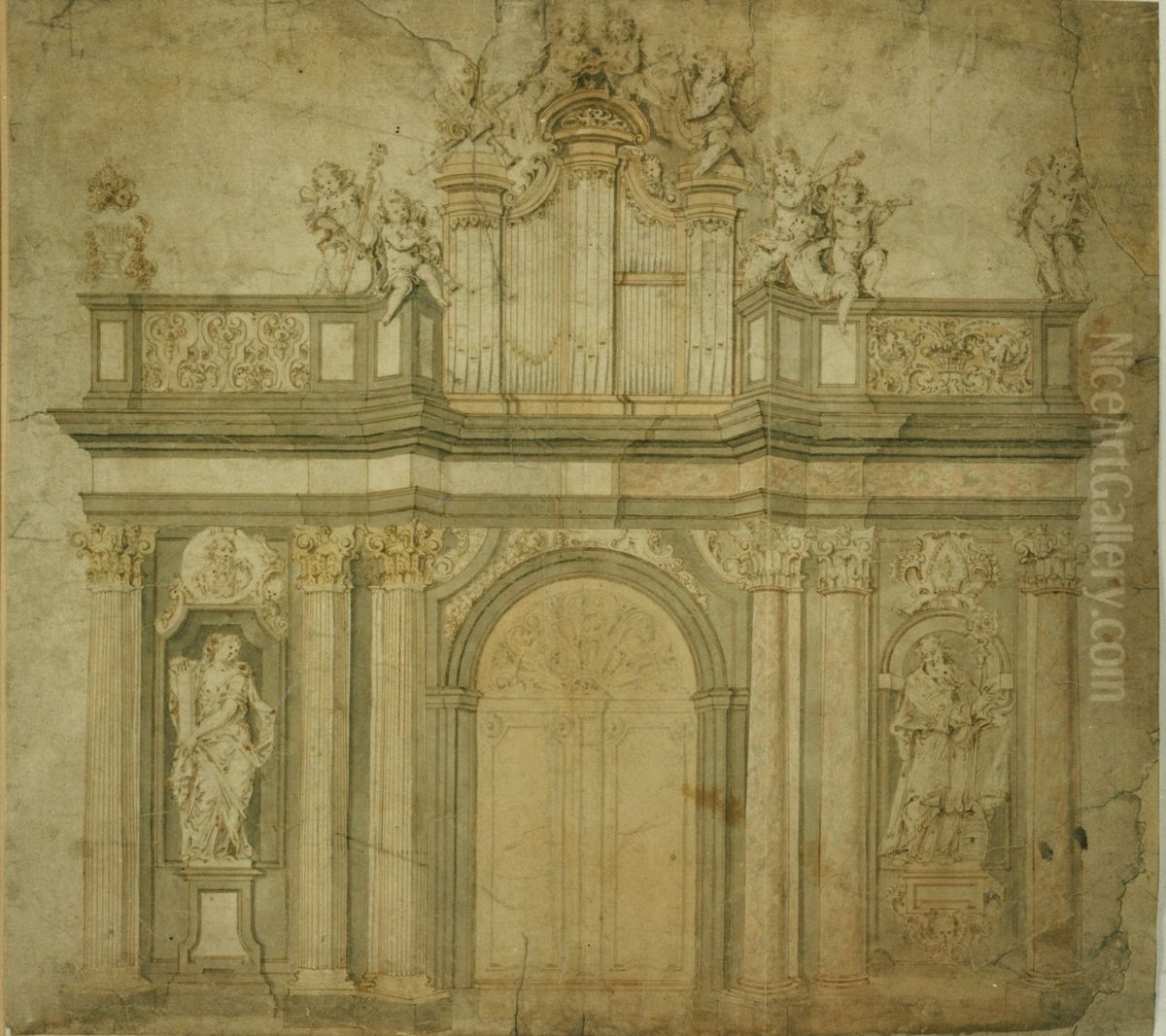 Entwurf fur ein Doxale und ein Portal Oil Painting by Willem Ignatius Kerricx