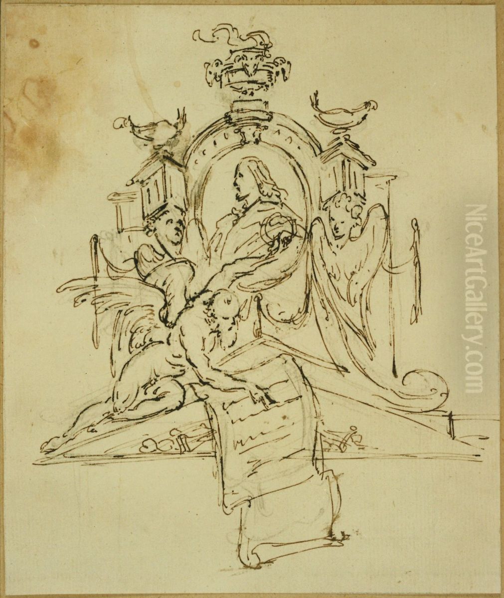 Entwurf fur ein Grabmal Oil Painting by Willem Jacob Herreyns