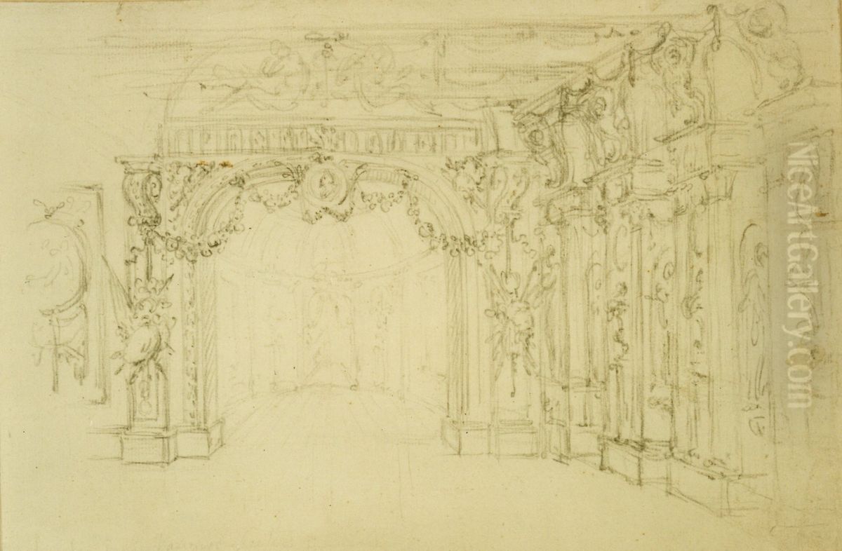 Ontwerp voor theaterdecor Oil Painting by Willem Jacob Herreyns