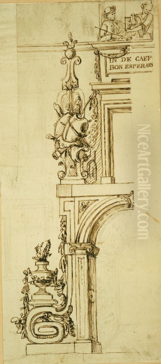 Ontwerp voor een feestversiering Oil Painting by Willem Jacob Herreyns