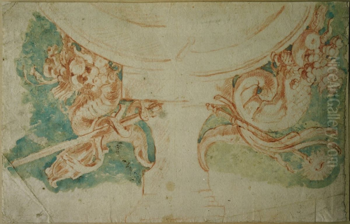 Ontwerp voor de bekroning van een poort (?) Oil Painting by unknown