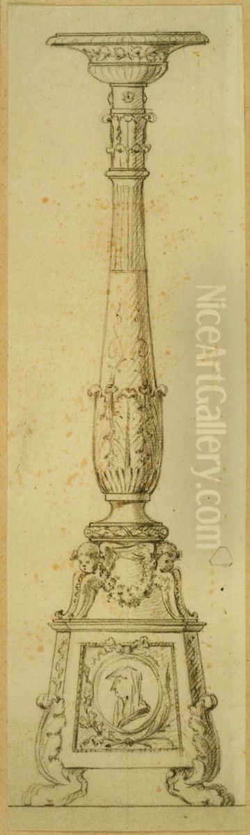 Chandelier style Louis XVI Oil Painting by Jan Frans van Geel