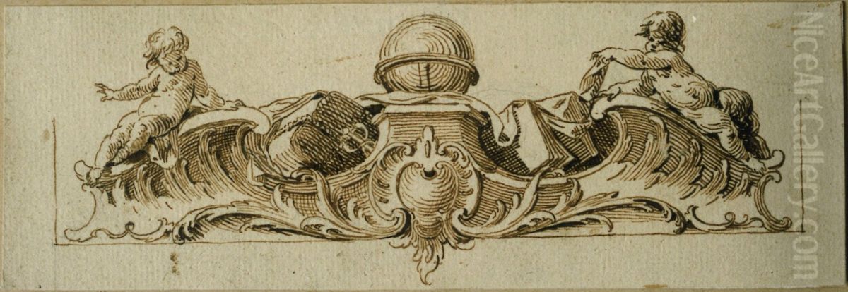 Motif decoratif Oil Painting by Gilles-Marie Oppenord