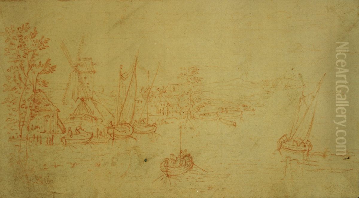 Landschap met rivierzicht Oil Painting by Jan Brughel