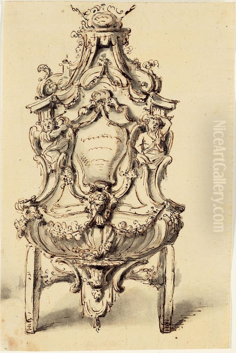 Ebauche pour l'arriere de la voiture IV du cortege de Saint-Rombaut a Malines Oil Painting by Willem Jacob Herreyns