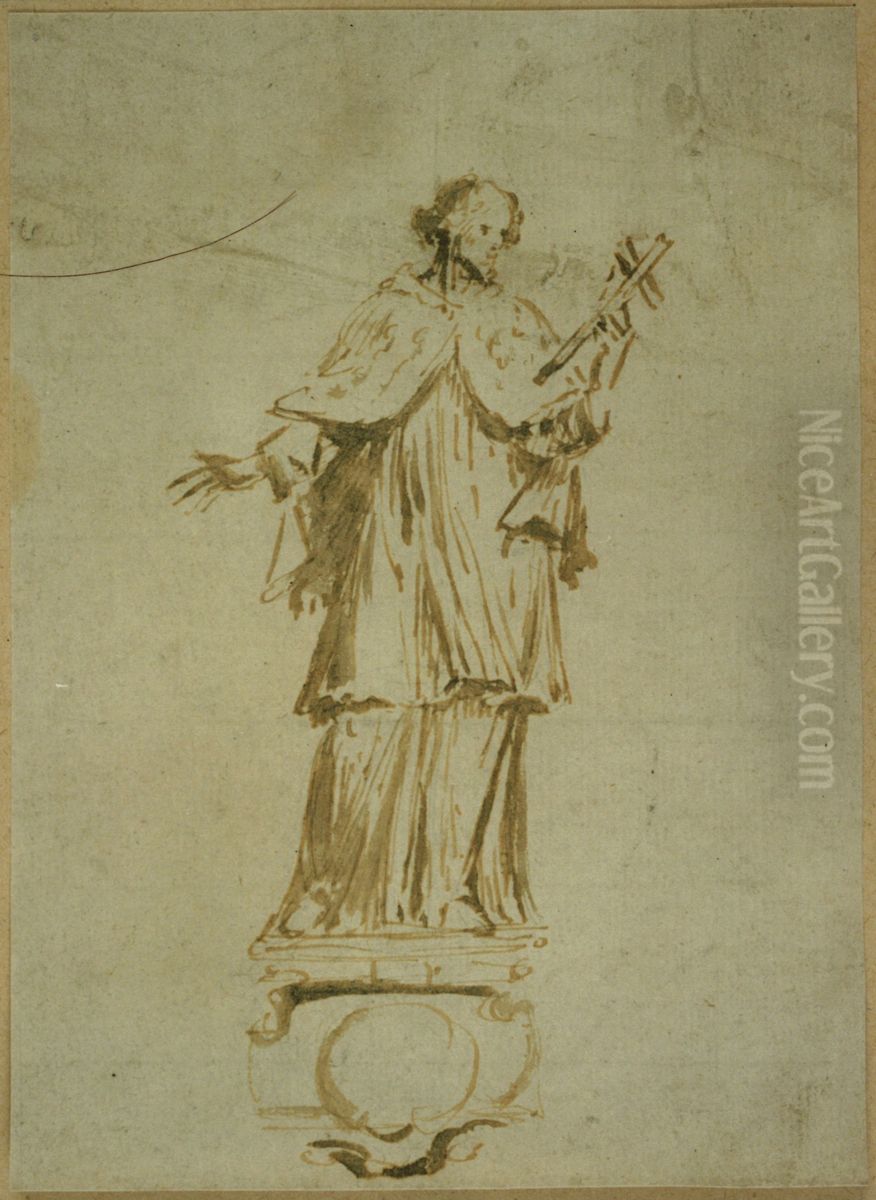 Beeld van de heilige Johannes Neopmucenus Oil Painting by unknown