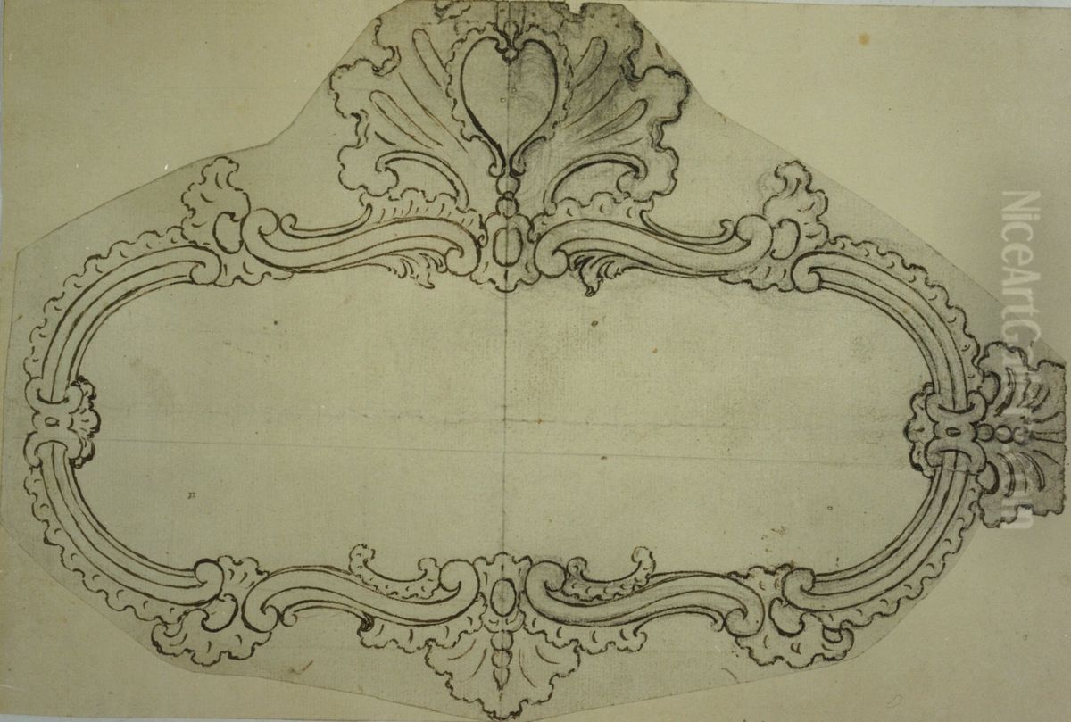 Design for a cartouche Oil Painting by unknown