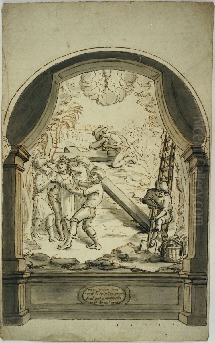 Passietafereel van Christus: Christus wordt van zijn kleren beroofd Oil Painting by unknown