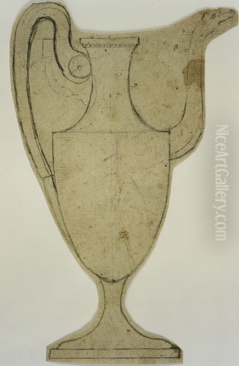 Design for a silver jug with an animal's head as the spout Oil Painting by unknown