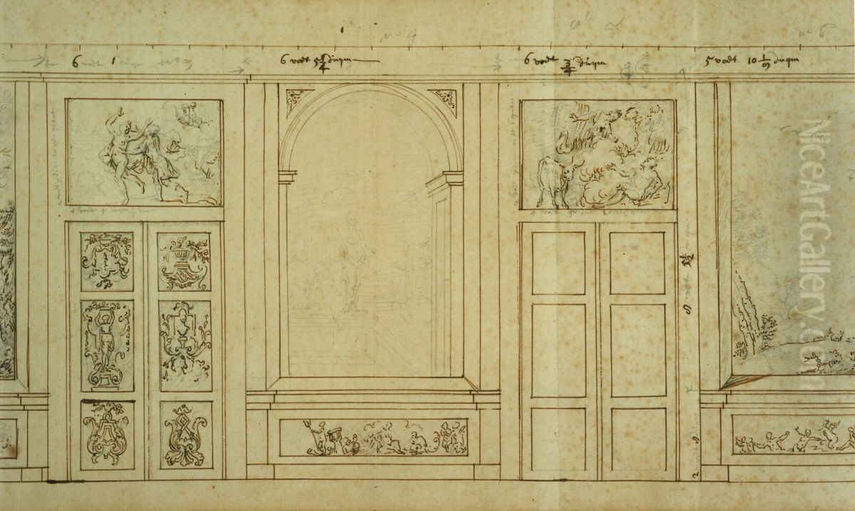 Ebauche de decoration d'un grand salon Oil Painting by unknown