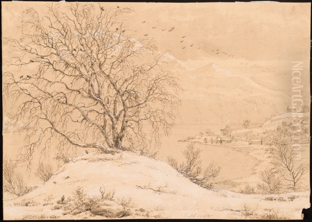 The Slinde Birch Oil Painting by Johan Wilhelm Ludwig Dahl