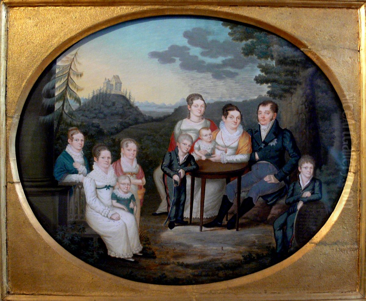 Portrait of Joseph Anton zu Waldburg-Wolfegg and his family Oil Painting by unknown