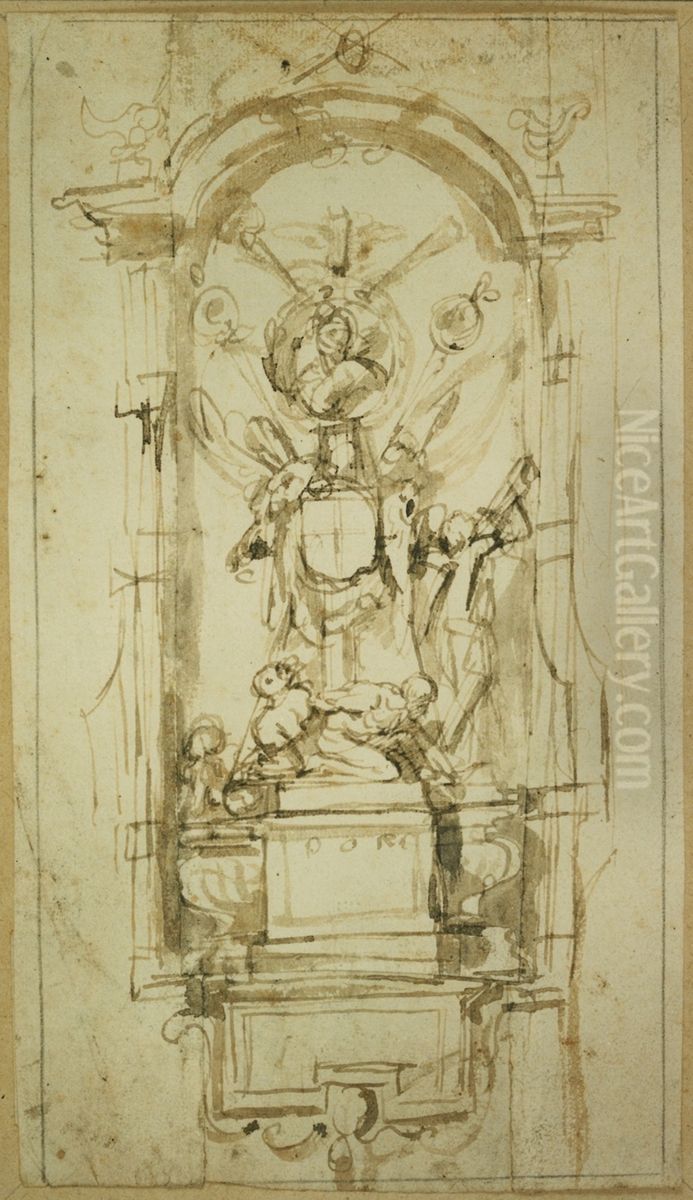 Ontwerp voor een grafmonument Oil Painting by Pieter Verbrugghen the Elder