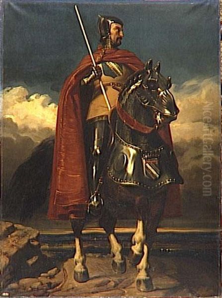 Louis de Champagne, comte de Sancerre, connetable de France en 1397 Oil Painting by Jules-Claude Ziegler