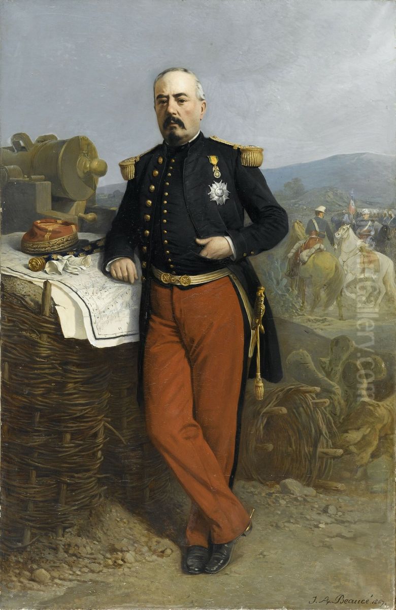 Achille-Francois Bazaine, Marechal de France (1811-1888) Oil Painting by Jean-Adolphe Beauce