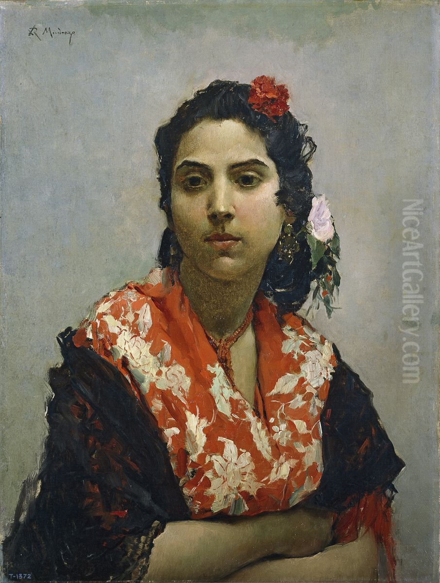 Una gitana Oil Painting by Raimundo de Madrazo y Garreta
