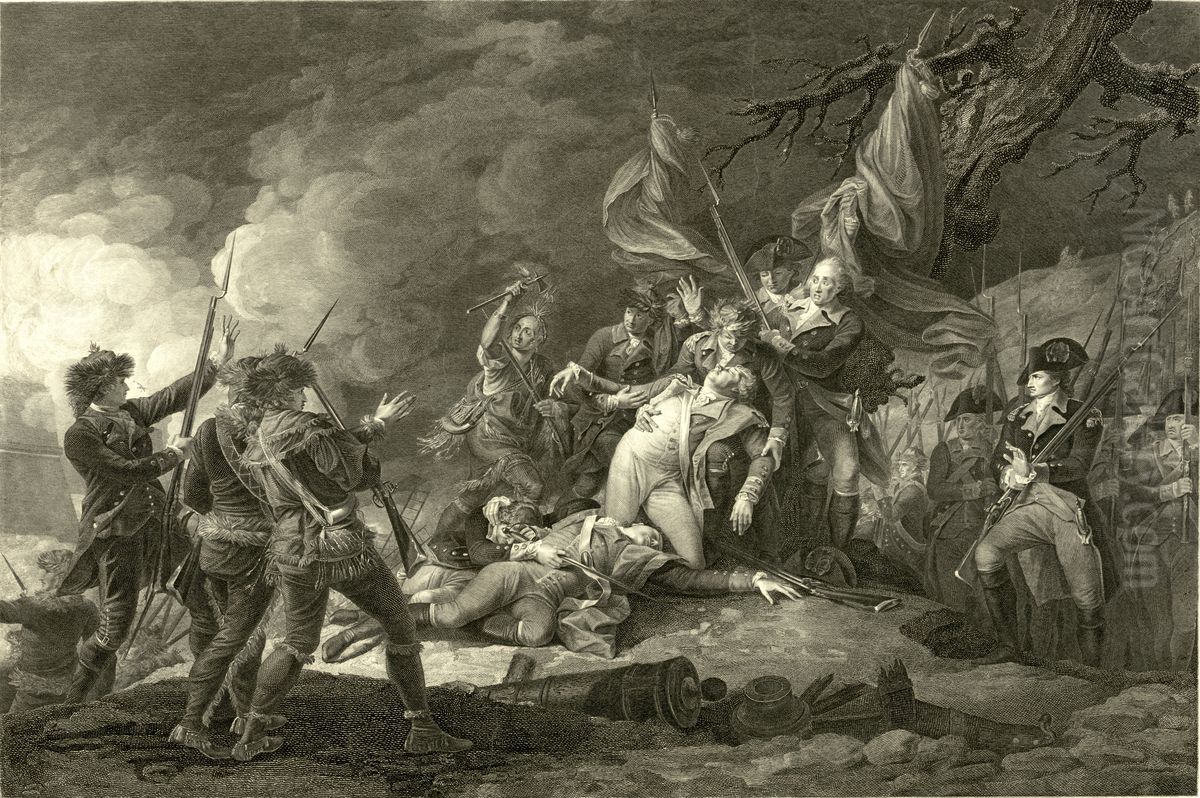 The Death of General Montgomery at Quebec Oil Painting by Christian Wilhelm Ketterlinus