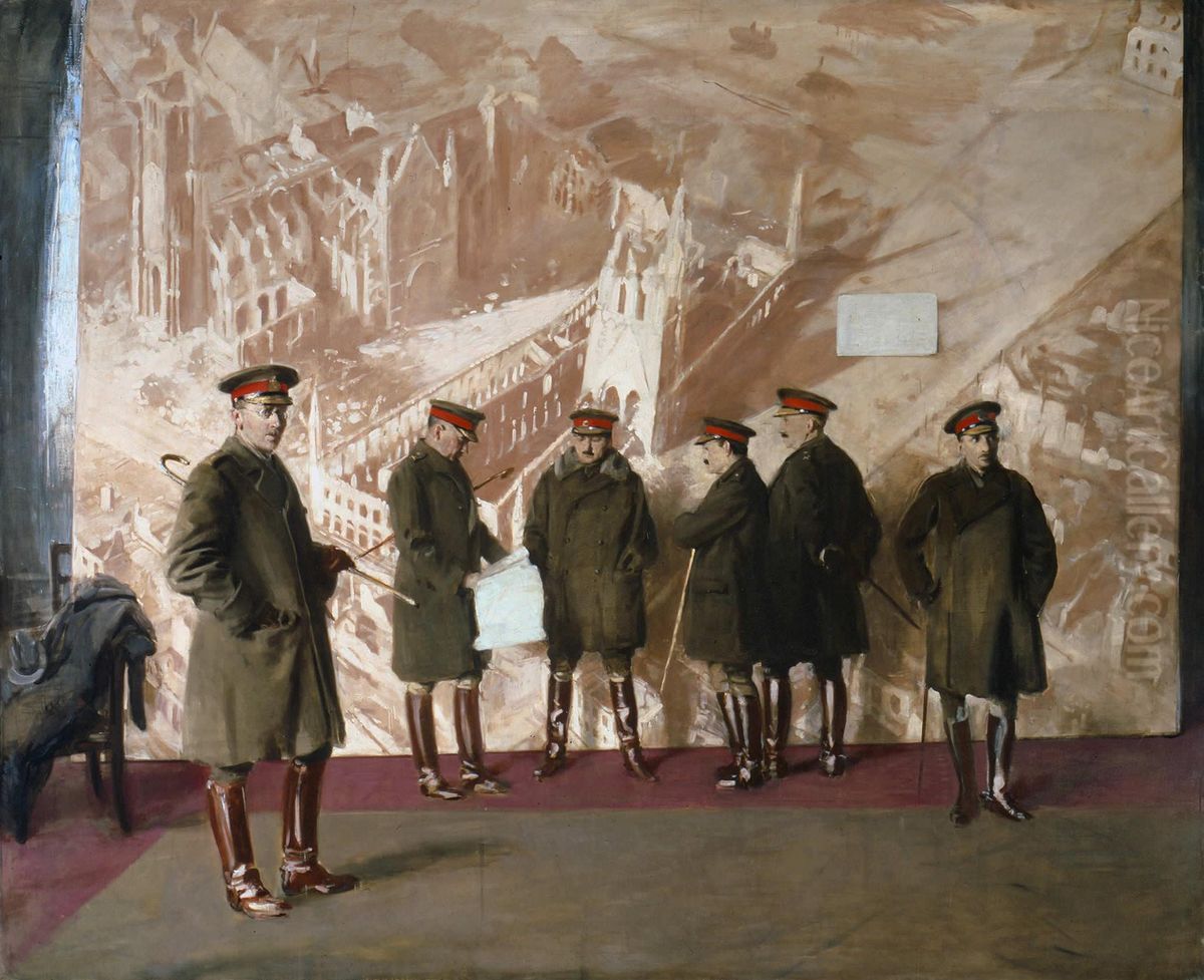 Canadian Headquarters Staff Oil Painting by William Nicholson