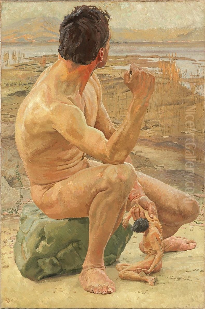 Prometheus Oil Painting by Otto Greiner