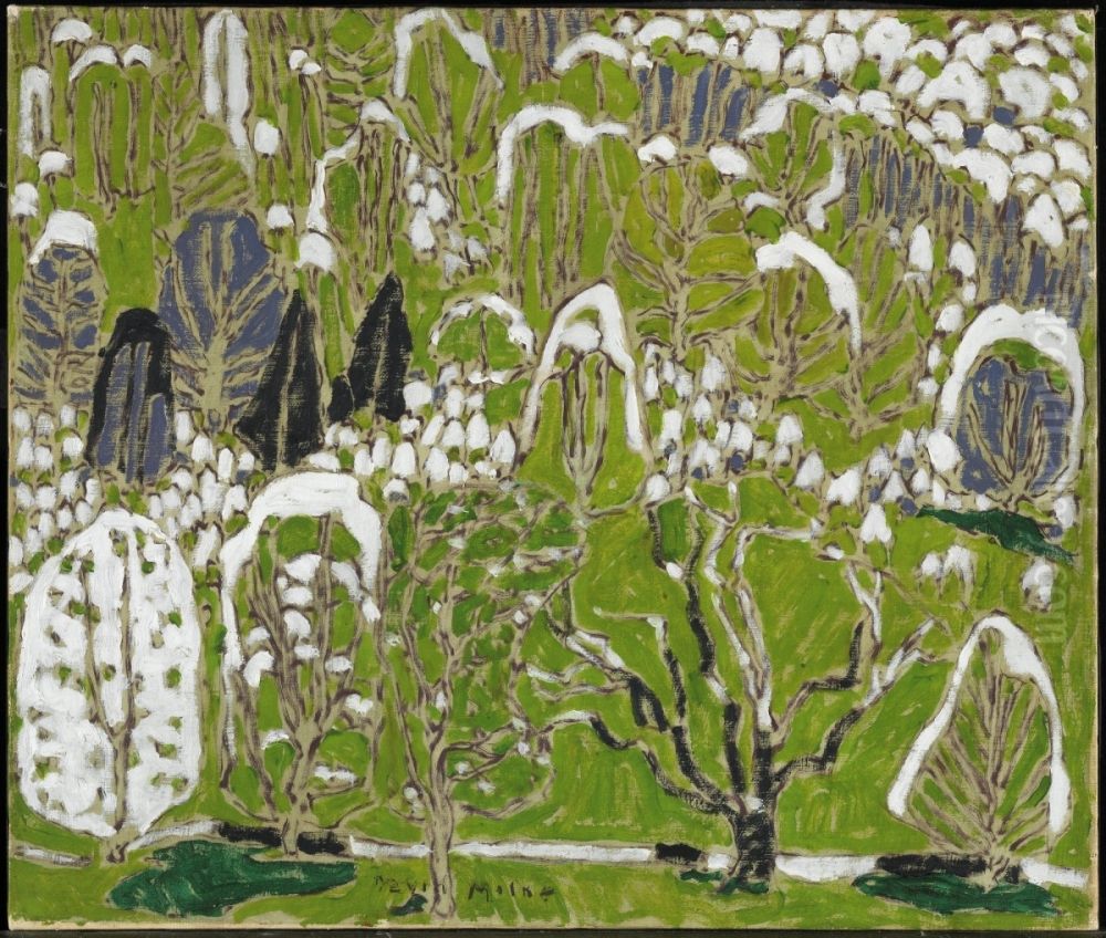 Trees in Spring Oil Painting by David Milne