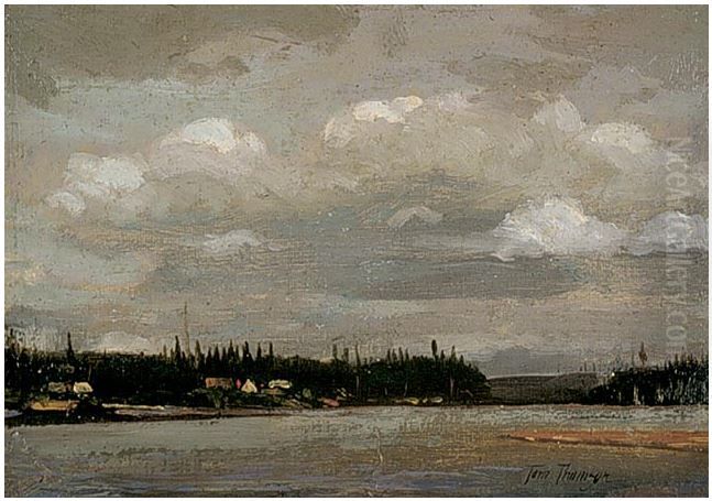 Shore with Houses Oil Painting by Tom Thomson